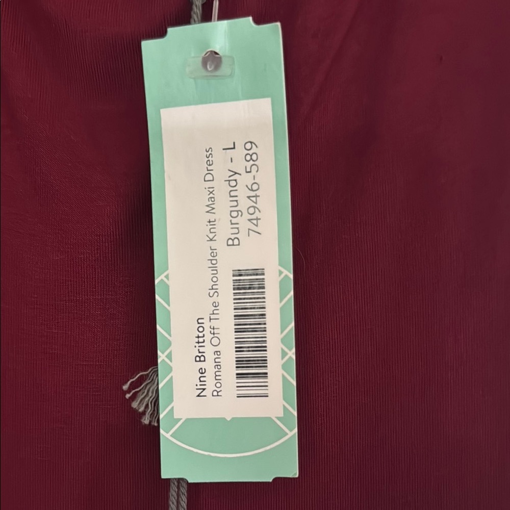 Nine Britton Burgundy Off-The-Shoulder Maxi Dress